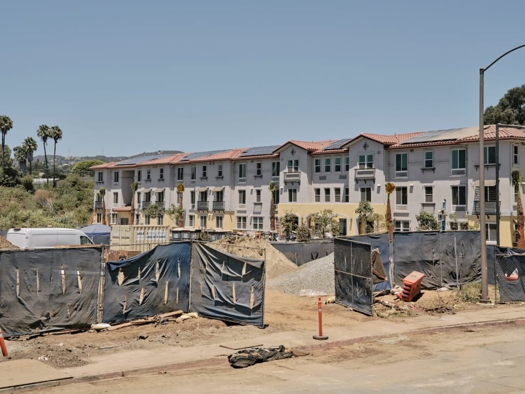 Housing for military veterans was under construction at the Veterans Affairs West Los Angeles Campus in 2024.